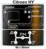 Citroen-DS-11CV-HY - Label, for the gear shift at the dashboard. Old version. Suitable for Citroen HY.