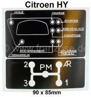 Citroen-DS-11CV-HY - Label, for the gear shift at the dashboard. New version. Suitable for Citroen HY.