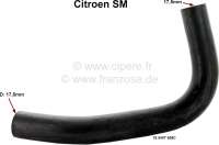 Citroen-DS-11CV-HY - SM, radiator hose (water hose) inlet to the heater radiator. Inside diameter: 17,5mm + 17,