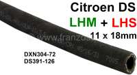 Citroen-DS-11CV-HY - Return hose for LHM + LHS hydraulic fluid. Dimension: 11 x 18mm. Or. No. DXN394-72. Made i