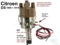 Peugeot - Electronic ignition, 6 + 12 V. Suitable for all Citroen DS, 11CV, HY, with vacuum connecti