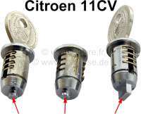 Citroen-DS-11CV-HY - Lockcylinder set for 2 doors + 1x starter lock, for Citroen 11CV, from year of constructio