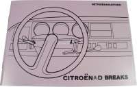 Citroen-2CV - Manual; for DS BREAK (20,23). Edition 1974. About 61 pages. Reproduction.