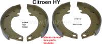 Citroen-DS-11CV-HY - Brake shoes set rear (new parts). Suitable for Citroen HY. Or. No. HY451-50. Made in Europ