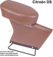 Citroen-DS-11CV-HY - Center arm rest, suitable for Citroen DS. Leather chocolate brown (havane)!