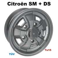 Peugeot - Aluminium wheel for Citroën DS and SM. This aluminium wheel is inspired by the original w