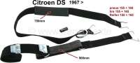 Citroen-DS-11CV-HY - Spare wheel fixture strap from cotton (750mm + 500mm). For tires: 155 + 165 x 15. Suitable