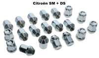 Wheel nuts for aluminium rims, Citroën DS + SM (20 pieces). 20 wheel bolts