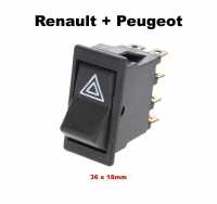 citroen electric dashboard rocker switch warning signal light 33x5x195mm installation dimension many renault P85443 - Image 1