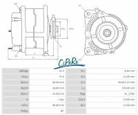 Peugeot - Alternator (new part, with integrated alternator regulator)), suitable for Citroen CX 25 2
