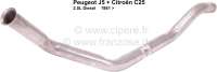 Citroen-2CV - J5/C25, exhaust elbow pipe in front. Suitable for Peugeot J5 D, starting from year of cons