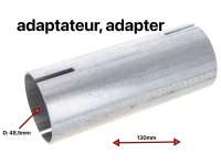 Peugeot - Exhaust pipe link (tubing adapter). Inside diameter 48,5mm. Length: 130mm
