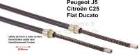 Peugeot - P J5/C25/Ducato, hand brake cable rear. Suitable for Peugeot J5, Citroen C25, Fiat Ducato.