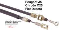 Peugeot - P J5/C25/Ducato, hand brake cable rear. Suitable for Peugeot J5, Citroen C25.  Length: 162