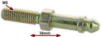 Citroen-2CV - Headlamp mounting bolt (stud bolt with ball). Dimension: 5 x 36mm. Thread: M5. Universal s