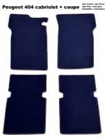 Peugeot - P 404C, set of floor mats (4 pieces). Velour Exellence dark blue (Bleu marine) with dark g
