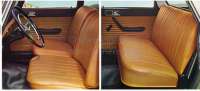 Peugeot - P 404, coverings (2x seat in front, 1x seat bench rear). Color: Leather light brown (cogna