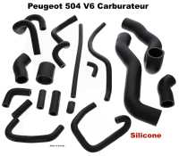 Peugeot - P 504 V6, radiator hose set. Consisting of 17 radiator hoses. Made of silicone (very durab