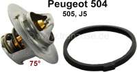 Peugeot - Thermostat with seal. Suitable for Peugeot 504 petrol, 505, J5. Mounting in the case. 75°