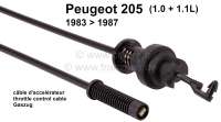 Peugeot - P 205, throttle control cable. Suitable for Peugeot 205 (1.0 + 1,1L), of year of construct