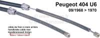 peugeot hand brake cable handbrake 404 u6 rear 968 70 505013201320mm P74104 - Image 1