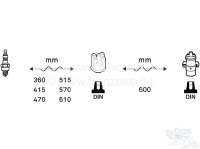 Peugeot - Ignition cable set (original Bougicord) V6. Suitable for Peugeot 504 V6 (2,7L) Coupe + Cab