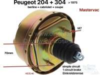 peugeot main brake cylinder p 204304 mastervac booster 204 P74660 - Image 1