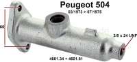 peugeot main brake cylinder p 504 master single circuit piston diameter P74059 - Image 1