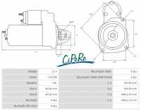 Peugeot - Starter motor (new part) suitable for Peugeot 404 petrol, starting from year of constructi