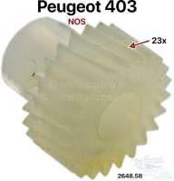 Alle - P 403, speedometer cable pinion in gearbox. Original Peugeot, made of white nylon (23 teet