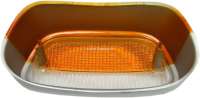 Citroen-2CV - indicator cap (side light) P404 front white-orange, silver frame