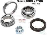 Peugeot - Simca, wheel bearing front + rear. Suitable for Simca 1000 + 1200, from 1963 to 1976.