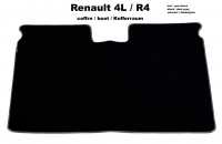 R4, boot mat Renault R4. Black velour with grey (gris foncé) border. Suitable