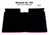 R4, boot mat Renault R4. Black velour with red border. Suitable for our carpet