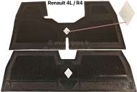 Renault - R4, rubber mats front + rear. High quality, with emblem. Colour: black