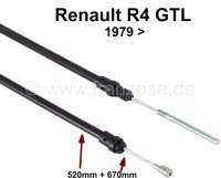 Alle - Clutch cable Renault 4 GTL, F6. Installed starting from year of construction 1979. Sleeve: