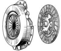 Citroen-2CV - Clutch completely. Suitable for Alpine A110, of year of construction 1968 to 1976. Engines