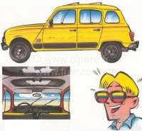 Renault - R4, seat covers front + rear (as replacement for the defective seat covers), made of imita