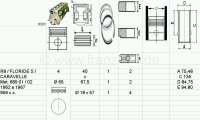 Renault - R8/Floride S/Caravelle, piston + liner (4 item). Suitable for Renault R8, Floride + Carave