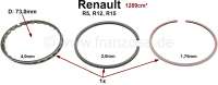 Renault - Piston ring set, per piston. Suitable for Renault engine: 1289cc. Bore: 73,0mm. Piston rin