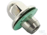 Renault - Caravelle/R8/Alpine, valve cap from aluminum: Suitable polished cap nut with seal, for the