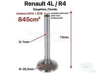 Renault - Inlet valve. Suitable for Renault R4, Dauphine, Floride. Engines: B1A + B1B, 845cc. Diamet