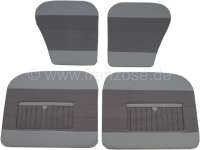 Renault - Dauphine, door linings set (4 fittings). Color: Material grey (Ecorce Gris), with map bag.