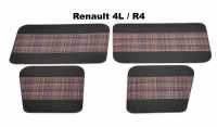renault door trim r4 4 pieces made imitation leather fabric ecossais colour dark grey P88864 - Image 1