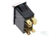 Renault - Toggle switch warning light (red button with chrome frame). Suitable for Renault R4, from 