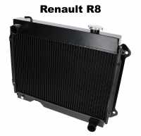 Renault - R8, radiator (new part). Suitable for Renault R8. Diameter connection hose top: 35mm, bott