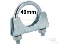Renault - Exhaust clamp clip (U-clamp) for 40mm pipe (elbow pipe into the silencer). Suitable for Re
