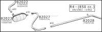 Renault - R4 (782 + 845cc). Exhaust silencer in front (under the fender). Suitable for Renault R4, o