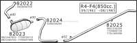 Renault - R4 (782 + 845cc). Exhaust silencer in front (under the fender). Suitable for Renault R4, o