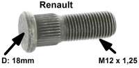 Renault - Wheel bolt, suitable for many Renault (R5, R5 Alpine, R12, R16). Overall length: 38mm. Thr